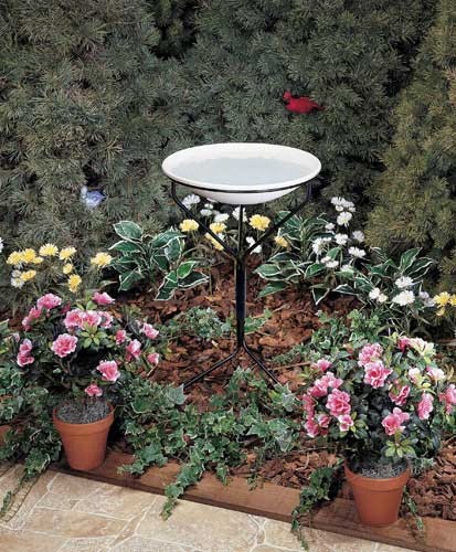 20 inch Bird Bath with Metal Stand