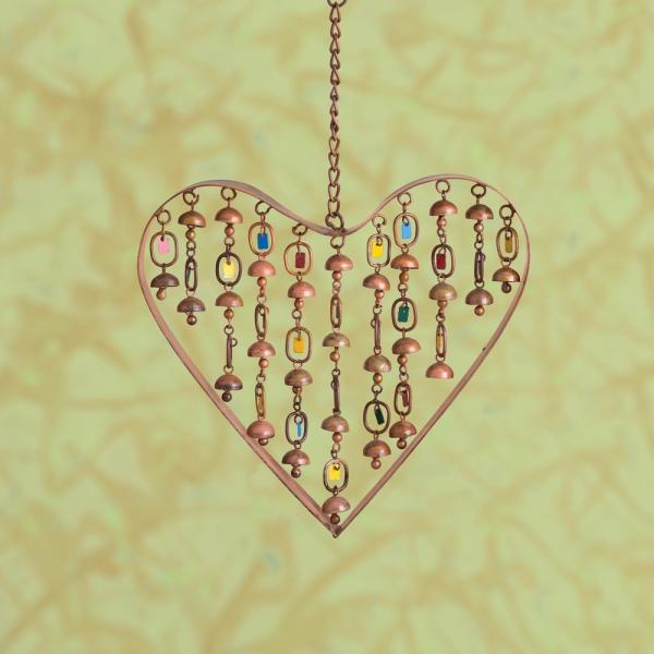 Heart with Dangles 9 inch Windchime