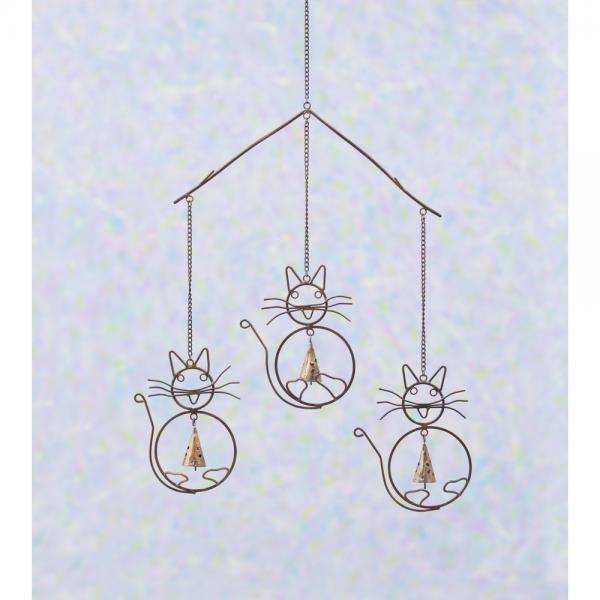 Cats with Bells Flamed Hanging Wind Chime