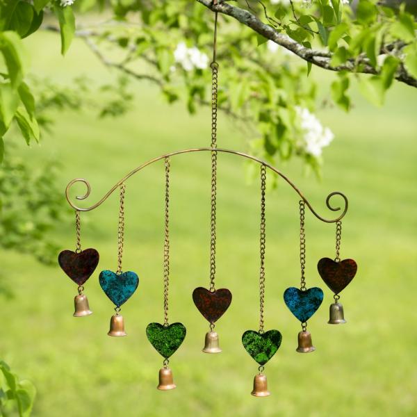 Hearts Wind Chime Multicolor Hanging Wind Chime