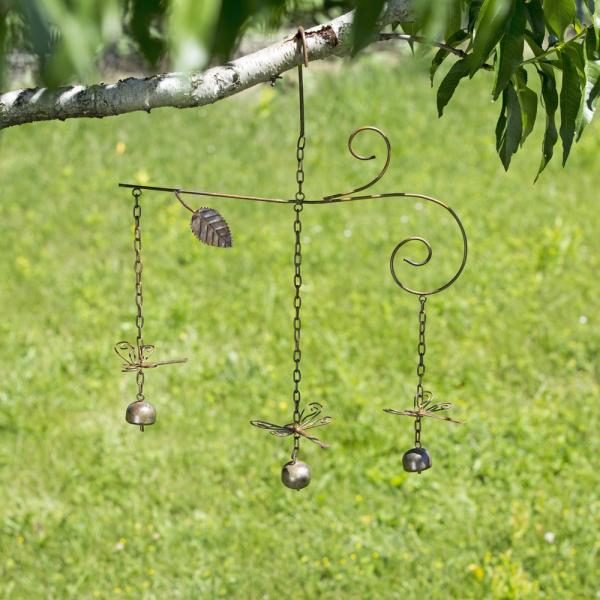 Flamed Dragonflies on Scroll Wind Chime