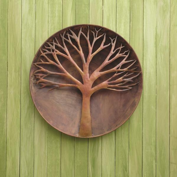 Raised Tree Flamed Wall Disc 24 inch