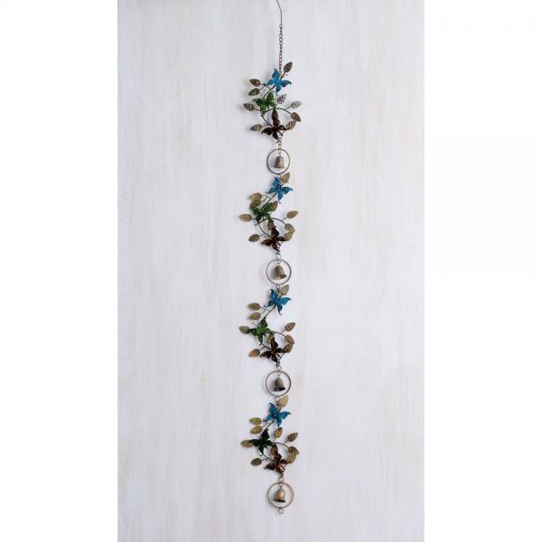 Multicolor Butterflies on Branches Ornament with Bells