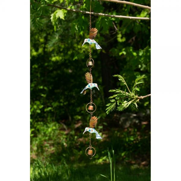 Triple Floral Hummingbird Multicolor Hanging Ornament