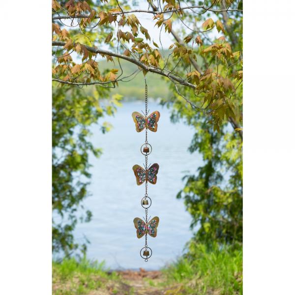 Triple Floral Butterfly Multicolor Hanging Ornament