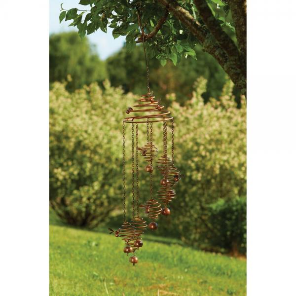 Bee Spiral with Bells Flamed Hanging Ornament