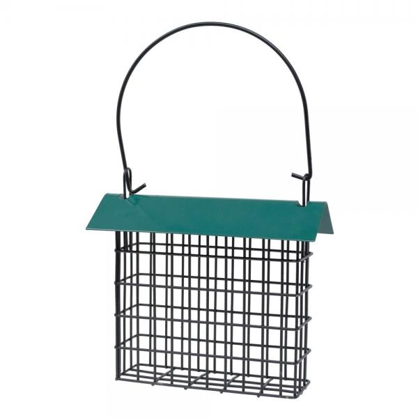 Green Single Suet Feeder with Roof