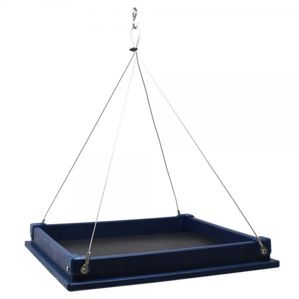 Blue Hanging Platform Feeder