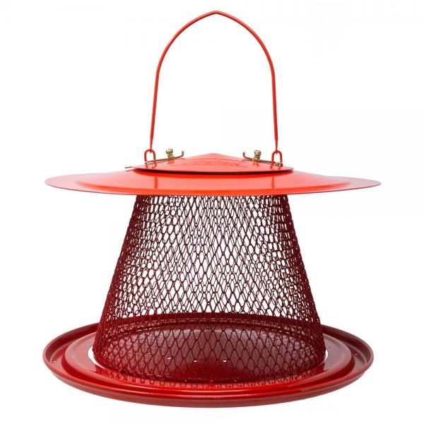 Red Collapsible Mesh Feeder with Tray