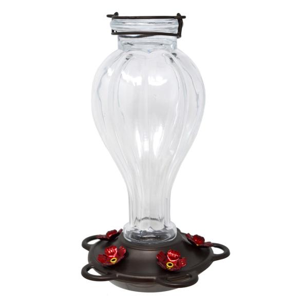 Clear Balloon Glass Hummingbird Feeder