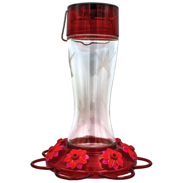 Red Solar Color Changing Hummingbird Feeder