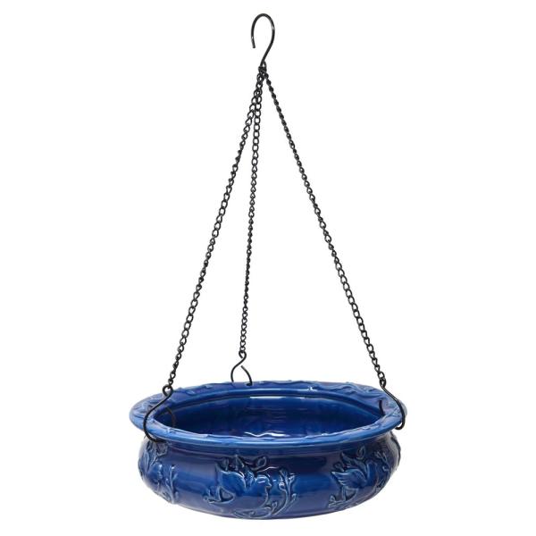 Bluebird Ceramic Hanging Bird Feeder & Planter