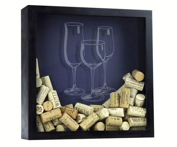 Shadow Box Wine Glass - Cork Holder
