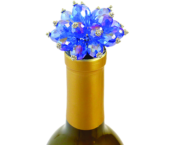Glass Blue Bouquet - Bottle Stopper