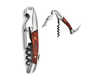 3-N-1 Corkscrew, Foil Cutter, Bottle Opener with Wooden Handle-ACR380