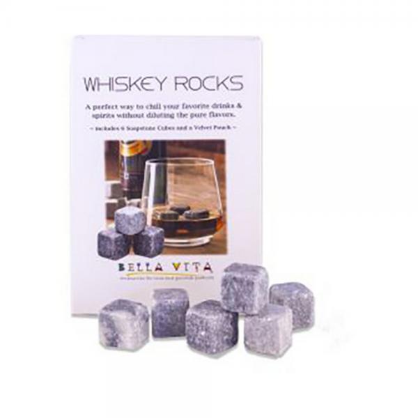 Set of  6 Soapstone Cubes with Velvet Pouch