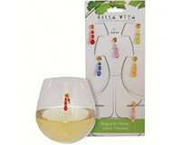 Jewels Magnetic Art Glass Wine Charms Set of 6-AWMJEWELS