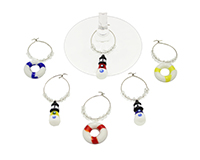 Lighthouse Wine Charms Set of 6-AWMLIGHTHOUSE