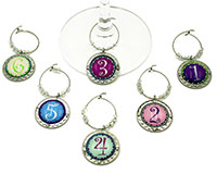 Numbers Wine Charms Set of 6-AWMNUMBERS