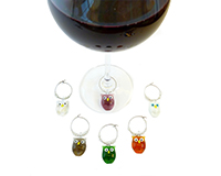Owl Wine Charms Set of 6-AWMOWL