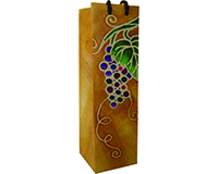 Handmade Paper Wine/Oil Bottle Bag - Grapevine-BB1BATIK