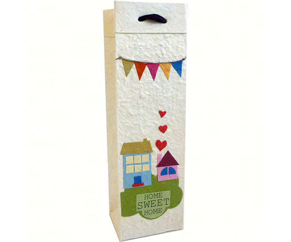 Handmade Paper Wine Bottle Bag Home Sweet Home Handmade Paper Wine Bottle Bag Home Sweet Home