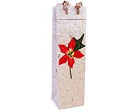 Handmade Paper Wine Bottle Bag - Red Poinsettia-BB1POINSETTIARE
