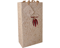 2 Bottle Handmade Paper Wine Bottle Bag  -  Chili-BB2CHILI