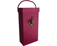Handmade Paper Two Bottle Box-BOX2GCBURGUNDY