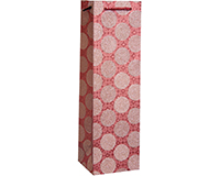 Glitter Printed Paper Wine Bottle Bag  - Pink Circles-DG1PINKCIRCLES