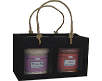 2 Bottle Handmade Paper Gourmet Bag - Black with Windows-GB2MBLACK