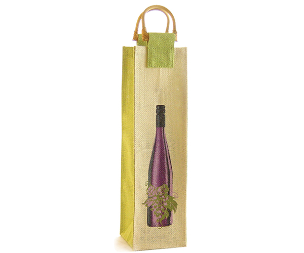 Jute Wine Bottle Bag - Wine & Dine