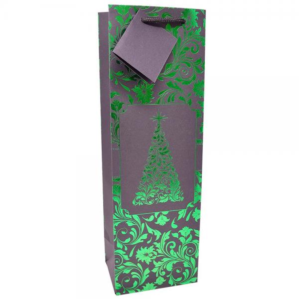 Printed Paper Wine Bottle Bag - Jade Tree
