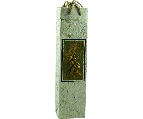 Handmade Paper Olive Oil Bottle Bag - Verona Natural