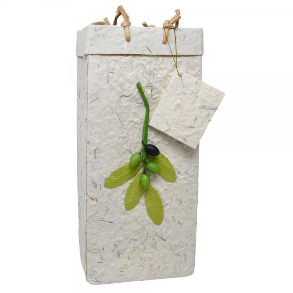 Handmade Paper Olive Oil Bottle Bag - Branch Natural