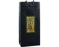 2 Bottle Handmade Paper Olive Oil Bottle Bag - Verona Brown-OB2VERONABROWN