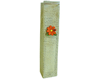 Wooven Paper Olive Oil Bottle Bag  - Natural Daisy-OWP1NATURALDAIS