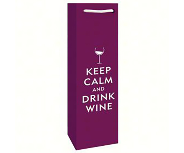 Printed Paper Wine Bottle Bag Keep Calm and Drink Wine