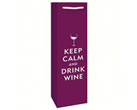 Printed Paper Wine Bottle Bag Keep Calm and Drink Wine-P1DRINKWINE