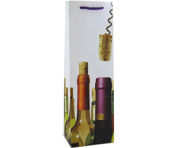 Printed Paper Wine Bottle Bag  - Fiesta