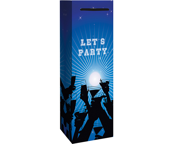 Printed Paper Wine Bottle Bag  - Let's Party