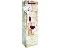 Printed Paper Wine Bottle Bag  - Old World-P1OLDWORLD