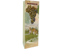 Printed Paper Single Wine Bag - Vineyard-P1VINEYARD