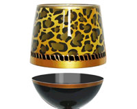 Stemless Wine Glass Deco Leopard Bottom