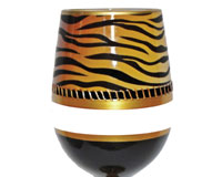 Stemless Wine Glass Deco Tiger Bottom