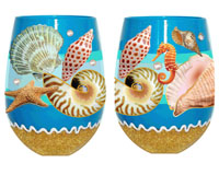 Stemless Wine Glass Seashore Bottom's Up-SLSEASHORE