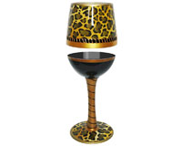 Wine Glass Deco Leopard Bottom's Up-WGDECOLEOPARD