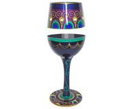 Wine Glass Peacock Bottom