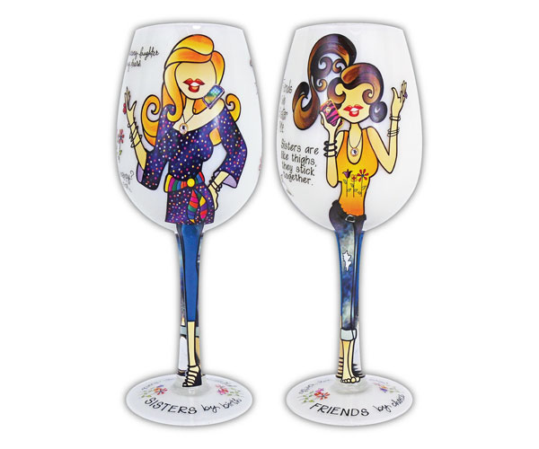 Wine Glass Sisterly Love
