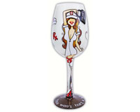 Wine Glass TCL-Brunette Nurse (WGTLC2BRUNETTE)